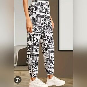 SHEIN black and white print pant  XL